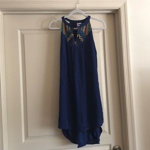 High low blue dress